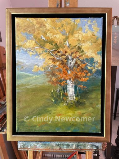 Oil Painting, Sycamore Tree, Fall Colors, Autumn, Grass - A sycamore tree in all its splendor provided this focal pointed. 